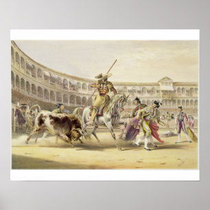 Bull Charging a Picador, 1865 (Farbe litho) Poster