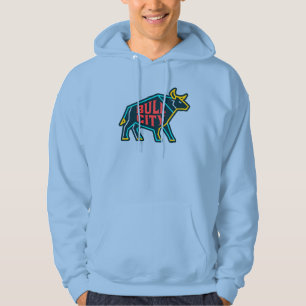 Bull City Neon Bull - Modern Durham North Carolina Hoodie