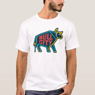 Bull City Neon Bull - Modern Durham North Carolina T-Shirt
