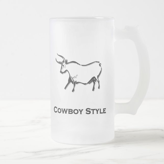 Bull Cowboy Style Black Mattglas Bierglas (Rechts)