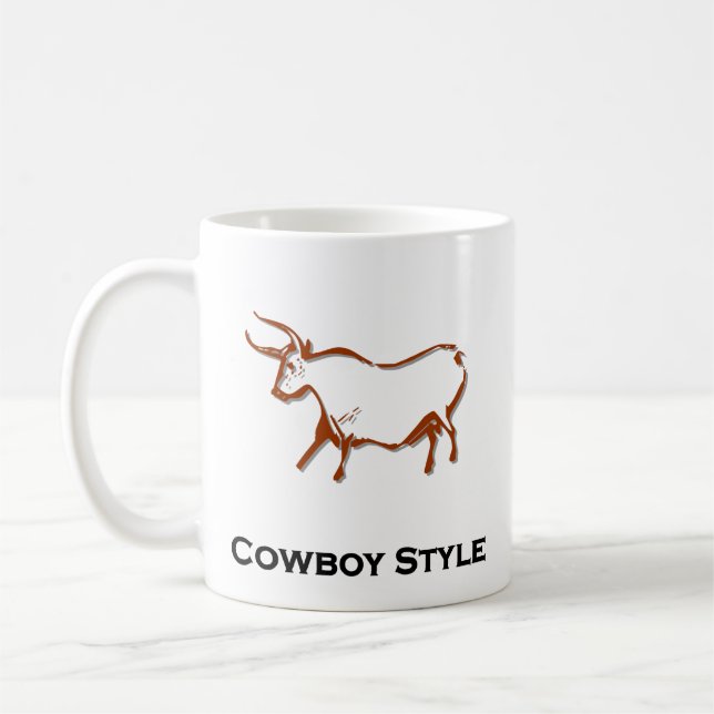 Bull Cowboy Style Brown Tasse (Links)
