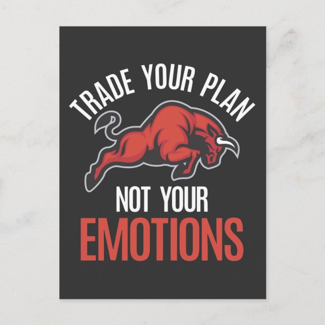 Bull Day Trading Trader Investor am Aktienmarkt Postkarte (Vorderseite)