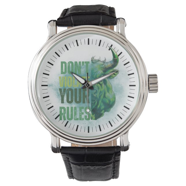 Bull design | Reminder | Motivation Armbanduhr (Vorderseite)