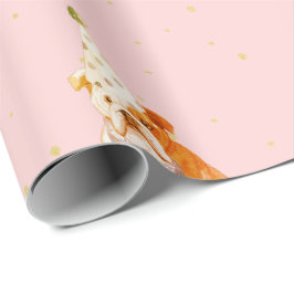 Bull Dog Birthday Pink Party Hat Geschenkpapier