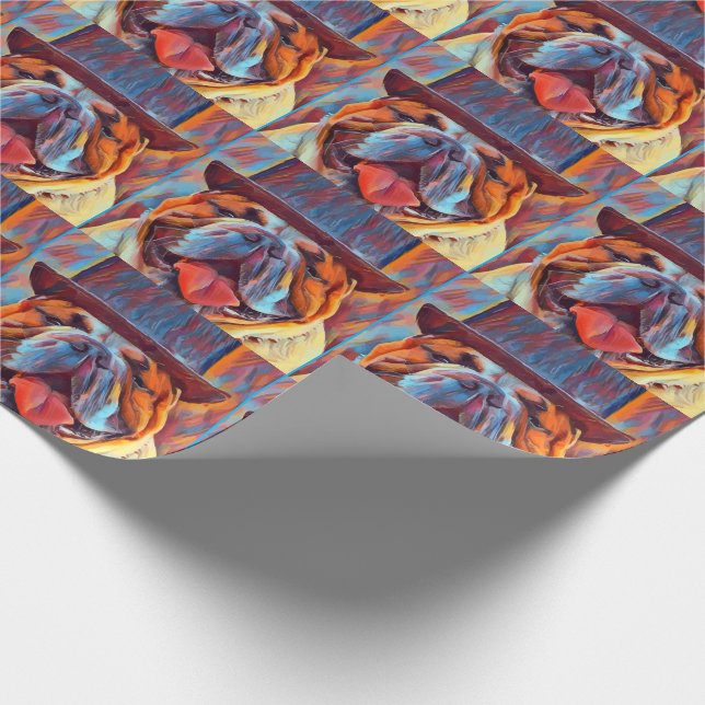 BULL DOG FUNNY WRAPPING PAPIER GESCHENKPAPIER (Ecke)
