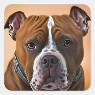 Bull Dog Quadratischer Aufkleber