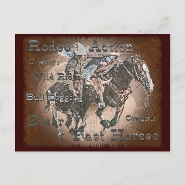 Bull Dogging III Postkarte (Vorderseite)