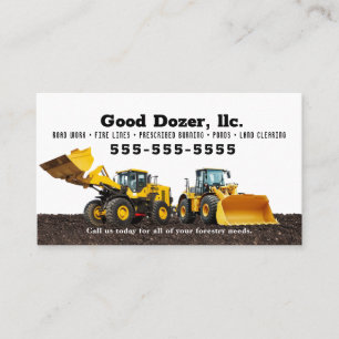 Bull Dozer Business Card  Visitenkarte