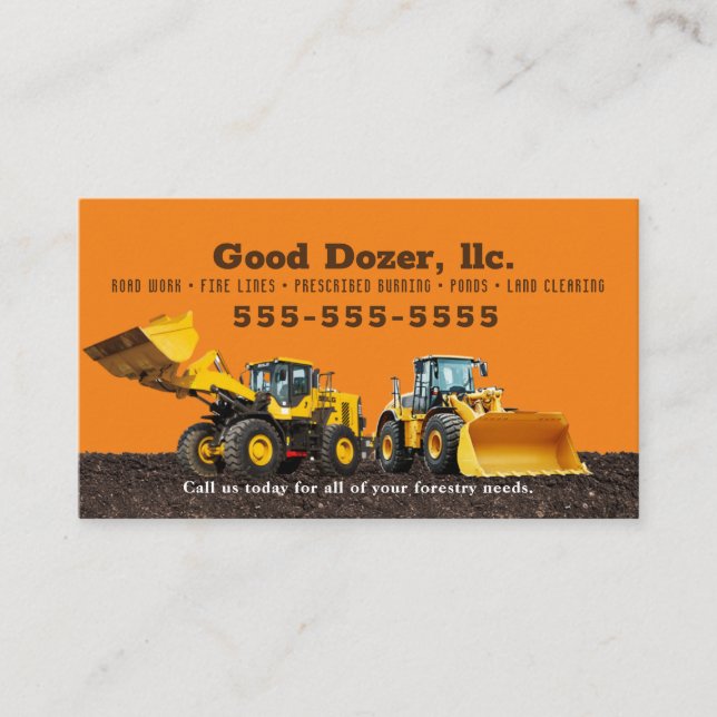 Bull Dozer Business Card  Visitenkarte (Vorderseite)