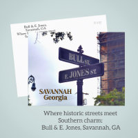 Bull & E. Jones Savannah, GA Fotografische Postkar