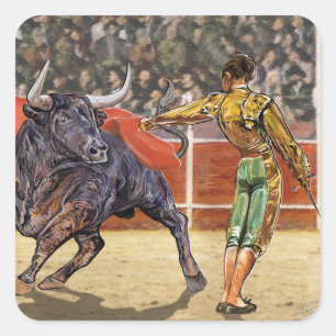 Bull El Toro Taurus Quadratischer Aufkleber