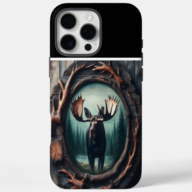 Bull Elch Antler Rahmen Case-Mate iPhone Hülle (Rückseite)