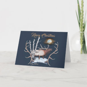 Bull-Elch-Weihnachtskarte Feiertagskarte