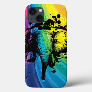 Bull Elephant über Wirblem Regenbogen Case-Mate iPhone Hülle