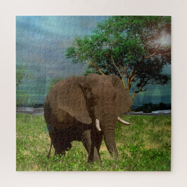 Bull Elephant Weizing, Puzzle (Vertikal)