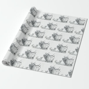 Bull Elk and Fox Geschenkpapier