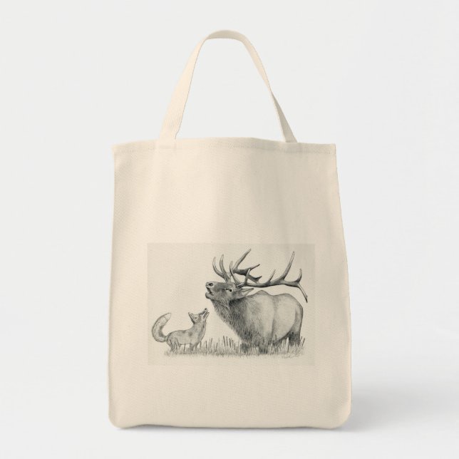 Bull Elk and Fox Tragetasche (Vorne)