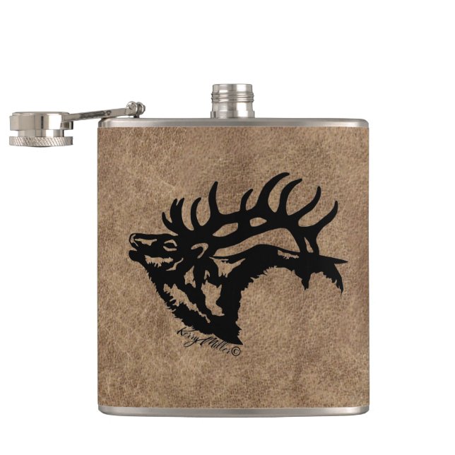 Bull Elk Flask Flachmann (Geöffnet)