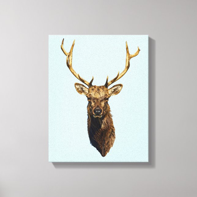 Bull Elk Head Tierart Wildtiere Leinwanddruck (Vorderseite)
