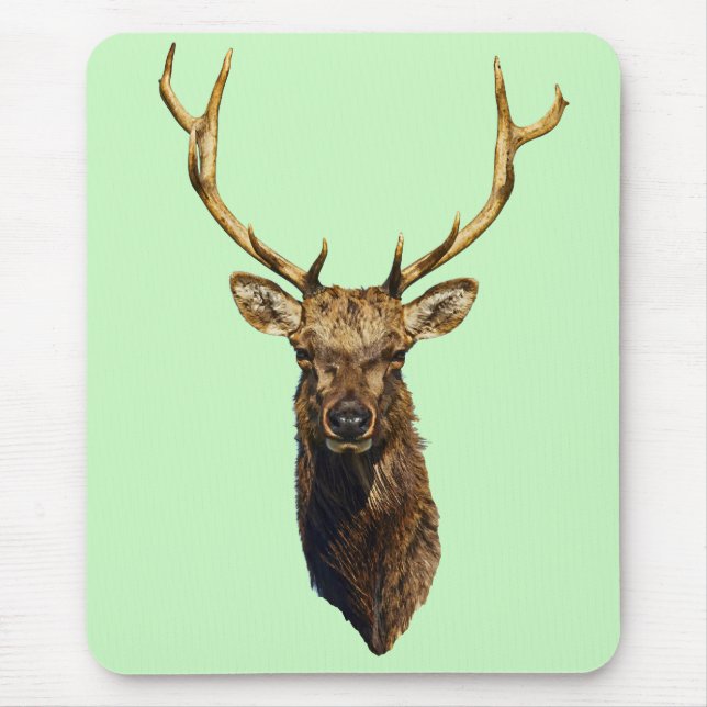 Bull Elk Head Tierart Wildtiere Mousepad (Vorne)