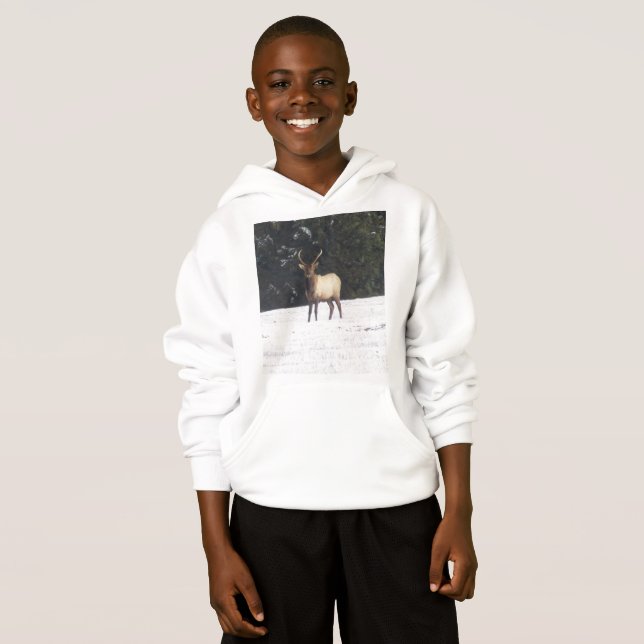 Bull Elk im Winter Hoodie (Vorne ganz)