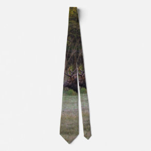 Bull Elk Morning Walk Neck Tie Krawatte