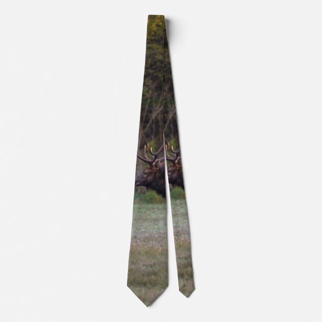 Bull Elk Morning Walk Neck Tie Krawatte (Vorderseite)