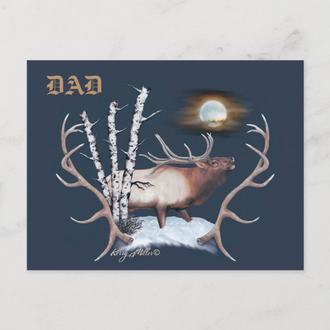 Bull Elk Postcard Postkarte (Vorderseite)