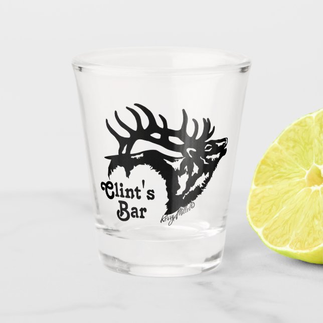 Bull Elk Shot Glass Schnapsglas (Vorderseite)