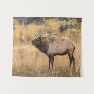 Bull Elk   Yellowstone-Nationalpark Wandteppich