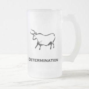 Bull Entschlossenheit Black Mattglas Bierglas