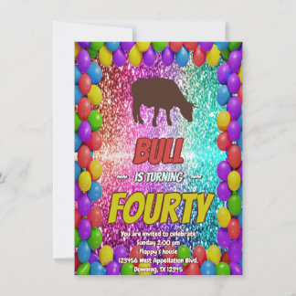 Bull Farm Birthday Western Land eingeladen Einladung