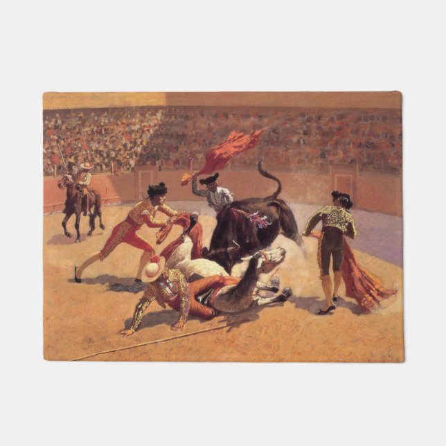 Bull Fight in Mexico (von Frederic Remington) Fußmatte (Vorderseite)