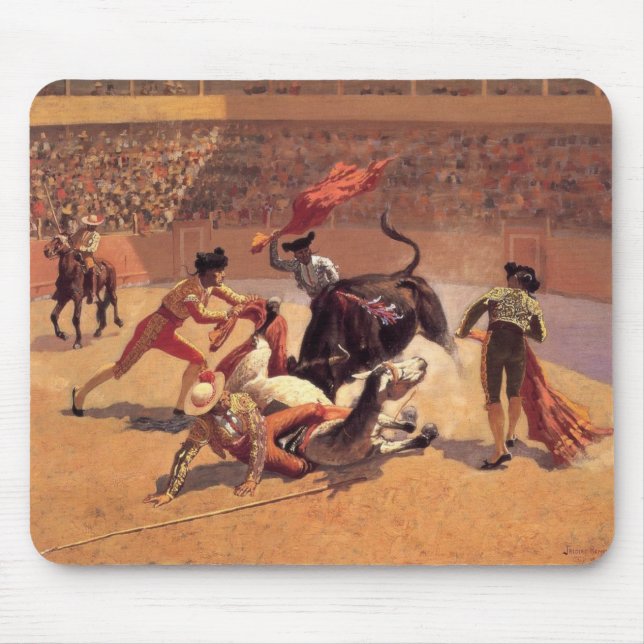 Bull Fight in Mexico (von Frederic Remington) Mousepad (Vorne)