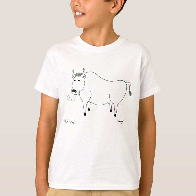 Bull Folk Art Kids Basic T - Shirt (Vorderseite)