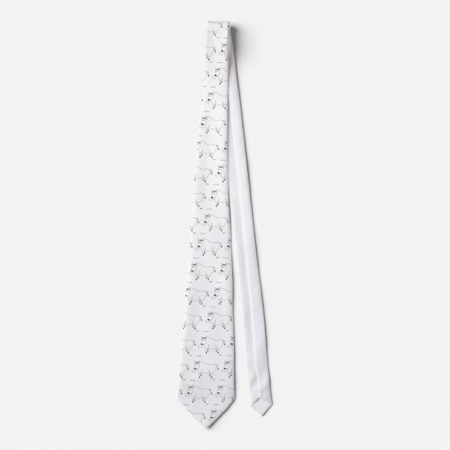 Bull Folk Art Necktie Krawatte (Vorderseite)