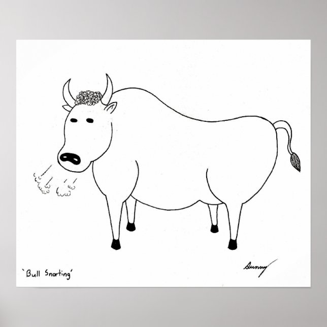 Bull Folk Art Poster (Vorne)