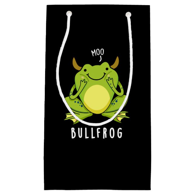 Bull Frog Funny Animal Frog Pub Dark BG Kleine Geschenktüte (Vorderseite)