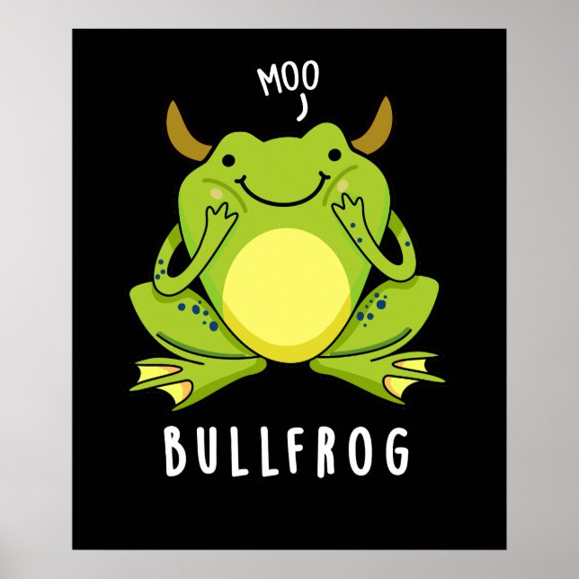 Bull Frog Funny Animal Frog Pub Dark BG Poster (Vorne)