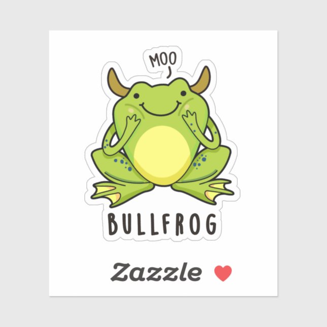 Bull Frog Funny Animal Frog Puff Aufkleber (Blatt)
