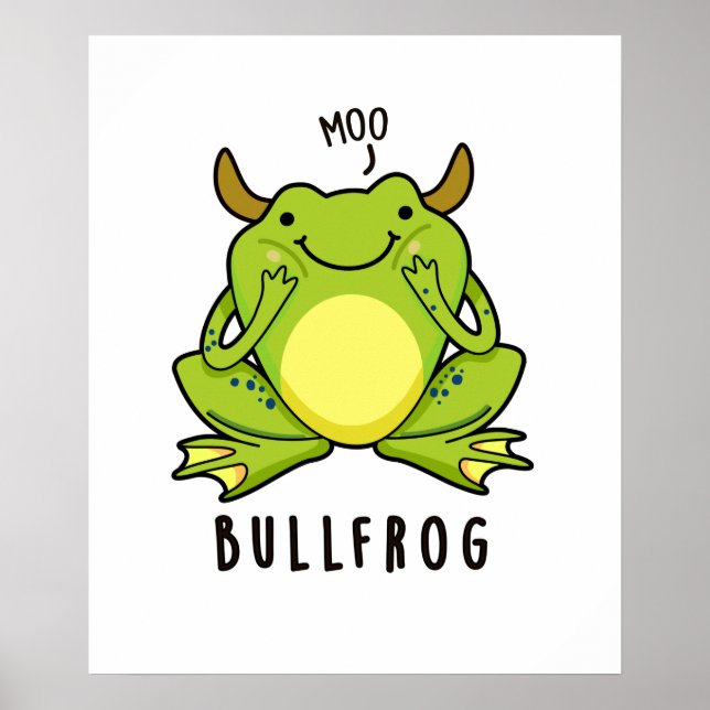 Bull Frog Funny Animal Frog Puff Poster (Vorne)