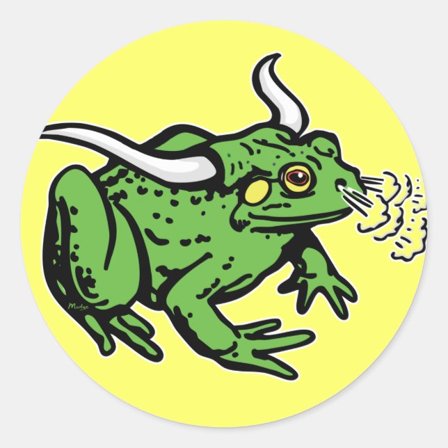 Bull Frog von Mudge Studios Runder Aufkleber (Vorderseite)