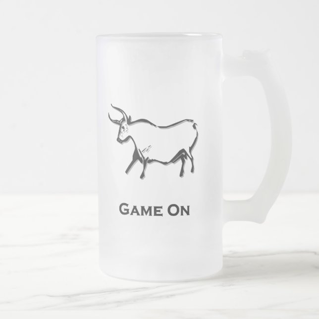 Bull Game On Mattglas Bierglas (Rechts)