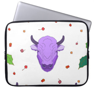 Bull, heilig, Misteloe und Beeren. Das Symbol Laptopschutzhülle