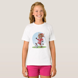 Bull in Christmas costume and soccer ball T-Shirt