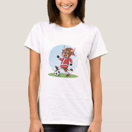 Bull in Christmas costume and soccer ball T-Shirt