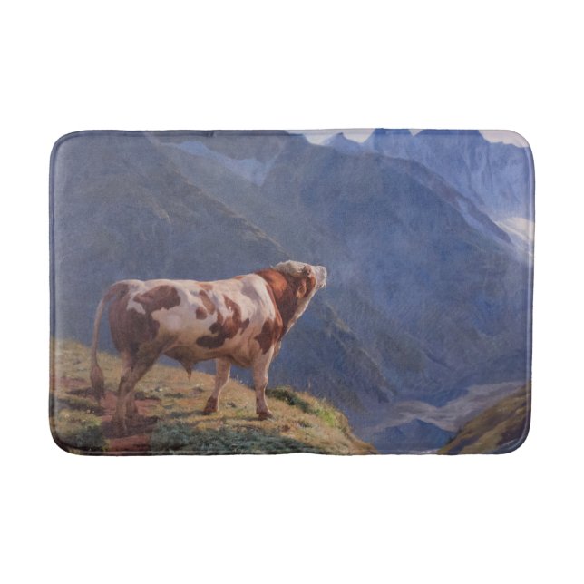 Bull in den Alpen (von Eugène Burnand) Badematte (Vorderseite)