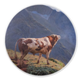 Bull in den Alpen (von Eugène Burnand) Keramikknauf