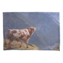 Bull in den Alpen (von Eugène Burnand)