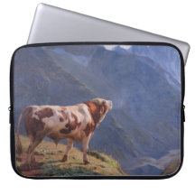 Bull in den Alpen (von Eugène Burnand)